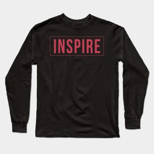 Inspire Typography Inspirational Word Retro Red Long Sleeve T-Shirt